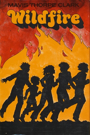 Cover illustration: Silhouette of five children running in front of flames.